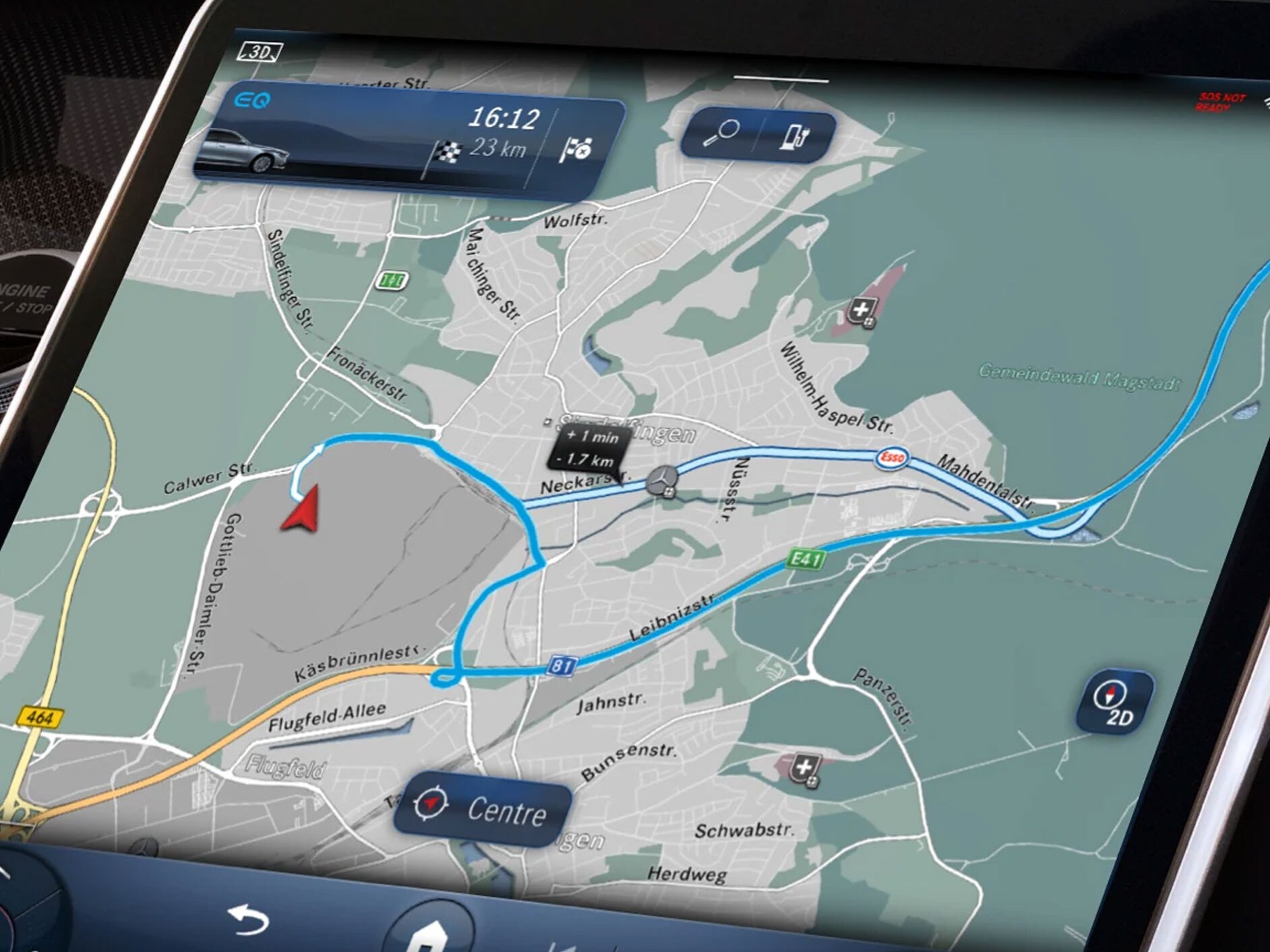 Przykładowy obraz przedstawiający funkcję Wskazówki dotyczące trasy on-line.