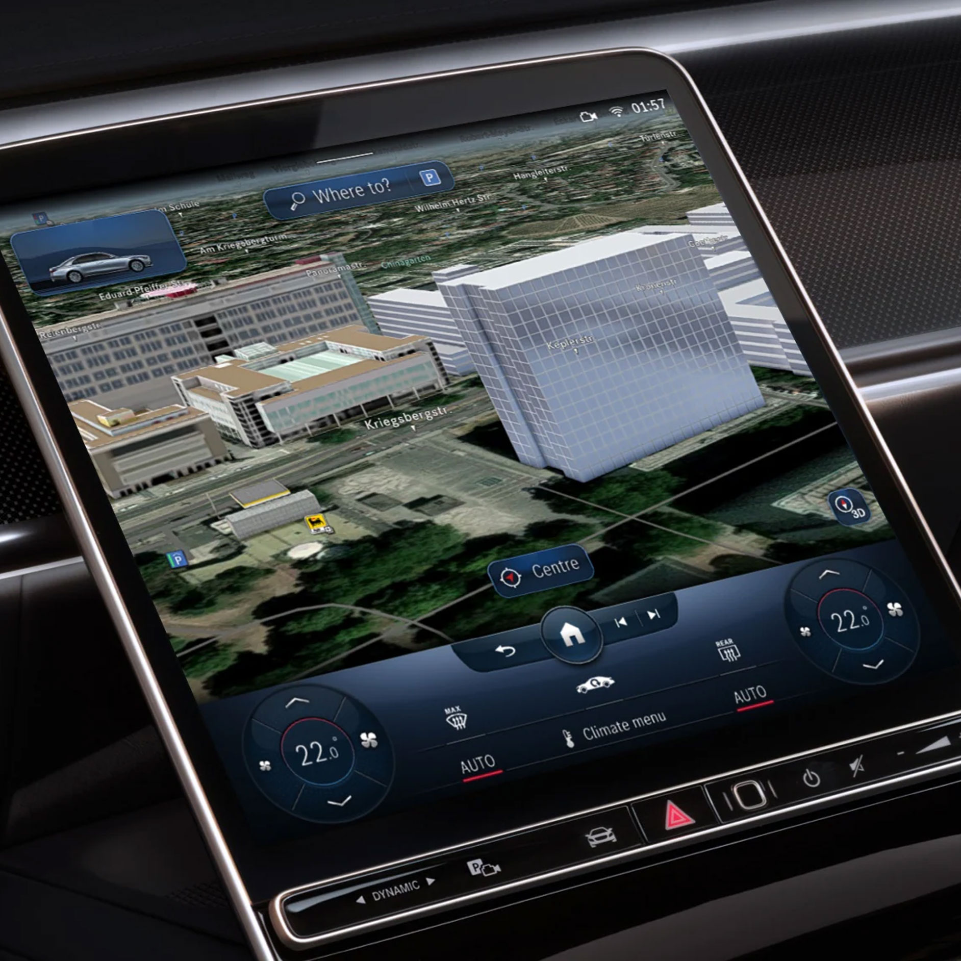 Obrazy satelitarne | Pakiet Excellence | Mercedes-Benz Przykładowy obraz przedstawiający funkcję Obrazy satelitarne.