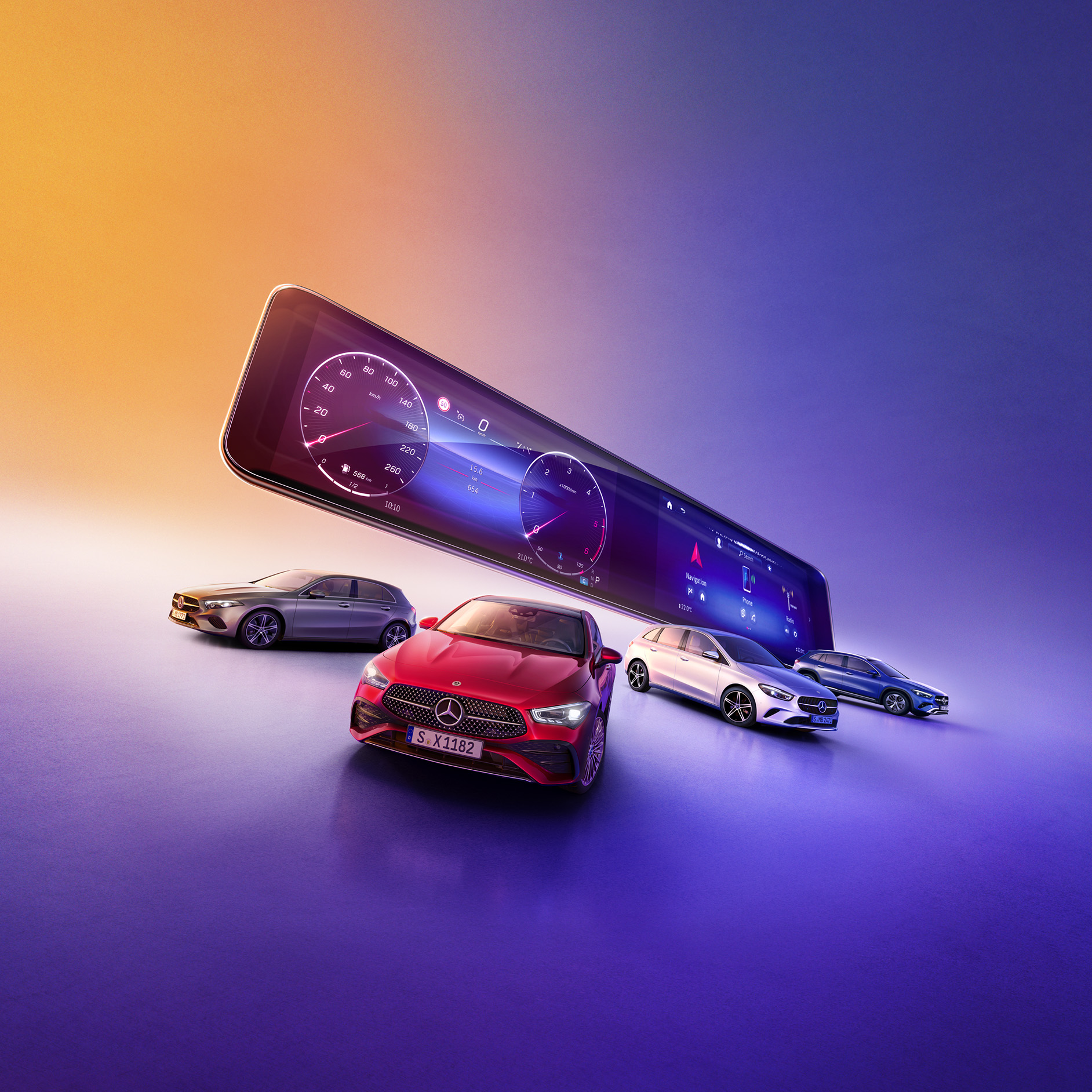 Wyświetlacz centralny z MBUX MBUX najnowszej generacji