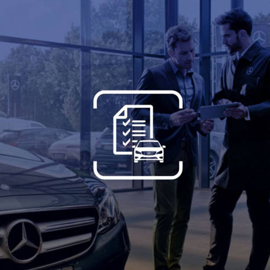 Kompleksowa kontrola wewnętrzna i zewnętrzna samochodów używanych Ikona symbolizująca kontrolę stanu technicznego samochodów używanych.