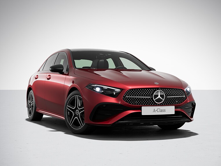 Nadwozie limuzyny Klasy A od Mercedes-Benz z linią wyposażenia AMG Line.
