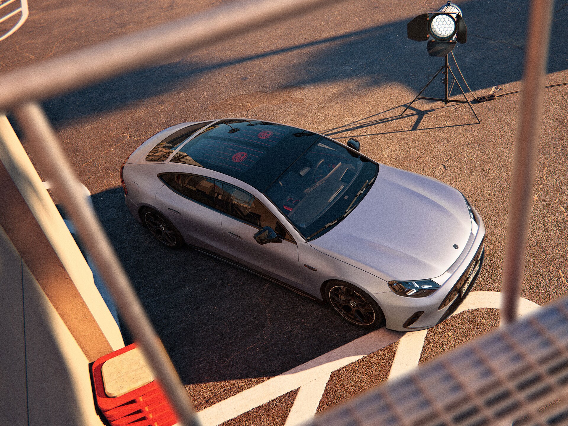 Podświetlany przód zupełnie nowego modelu Mercedes-AMG GT 53 Coupé.