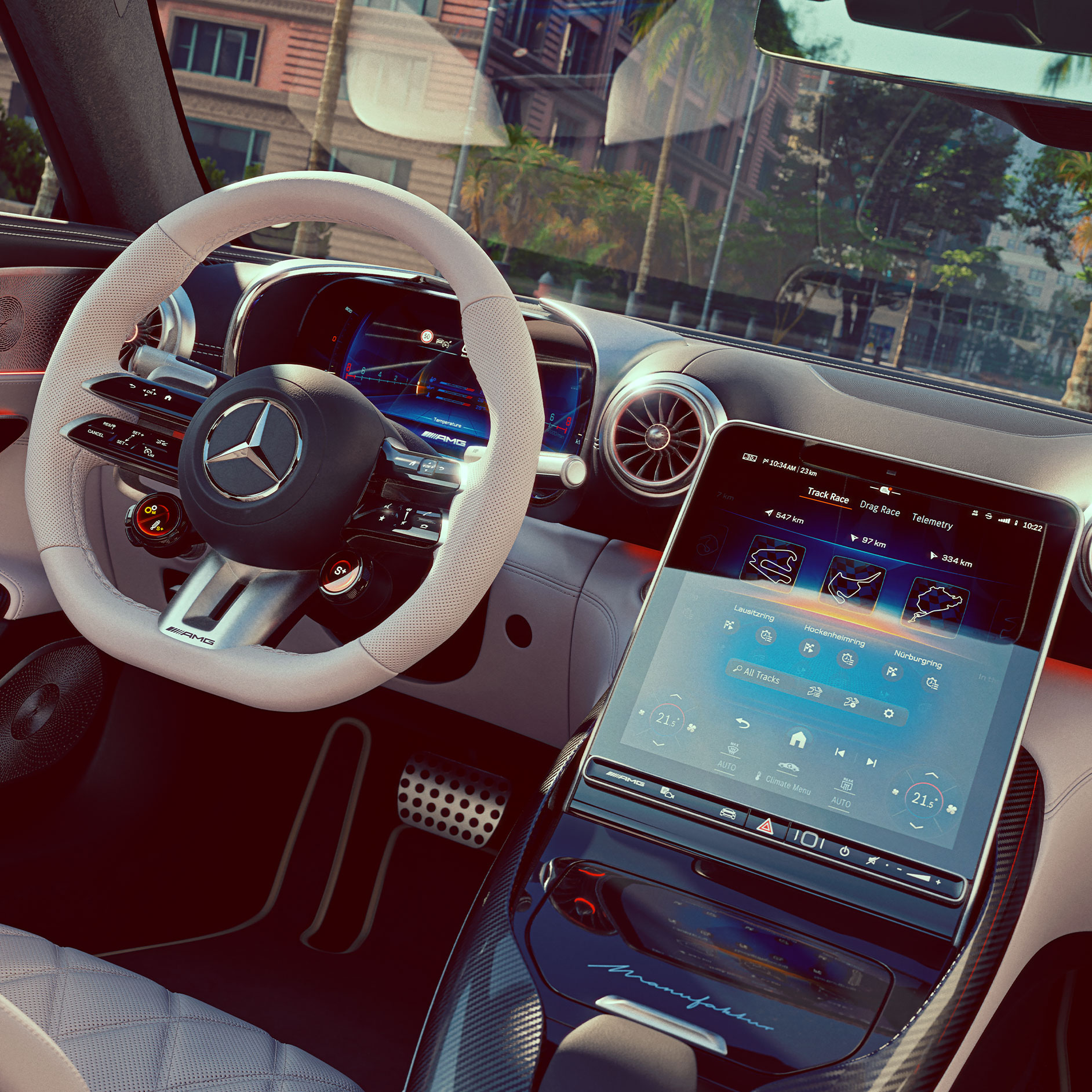 Ekscytująca jazda | GT Coupé | Mercedes-AMG Wnętrze modelu GT Coupé marki Mercedes-AMG.