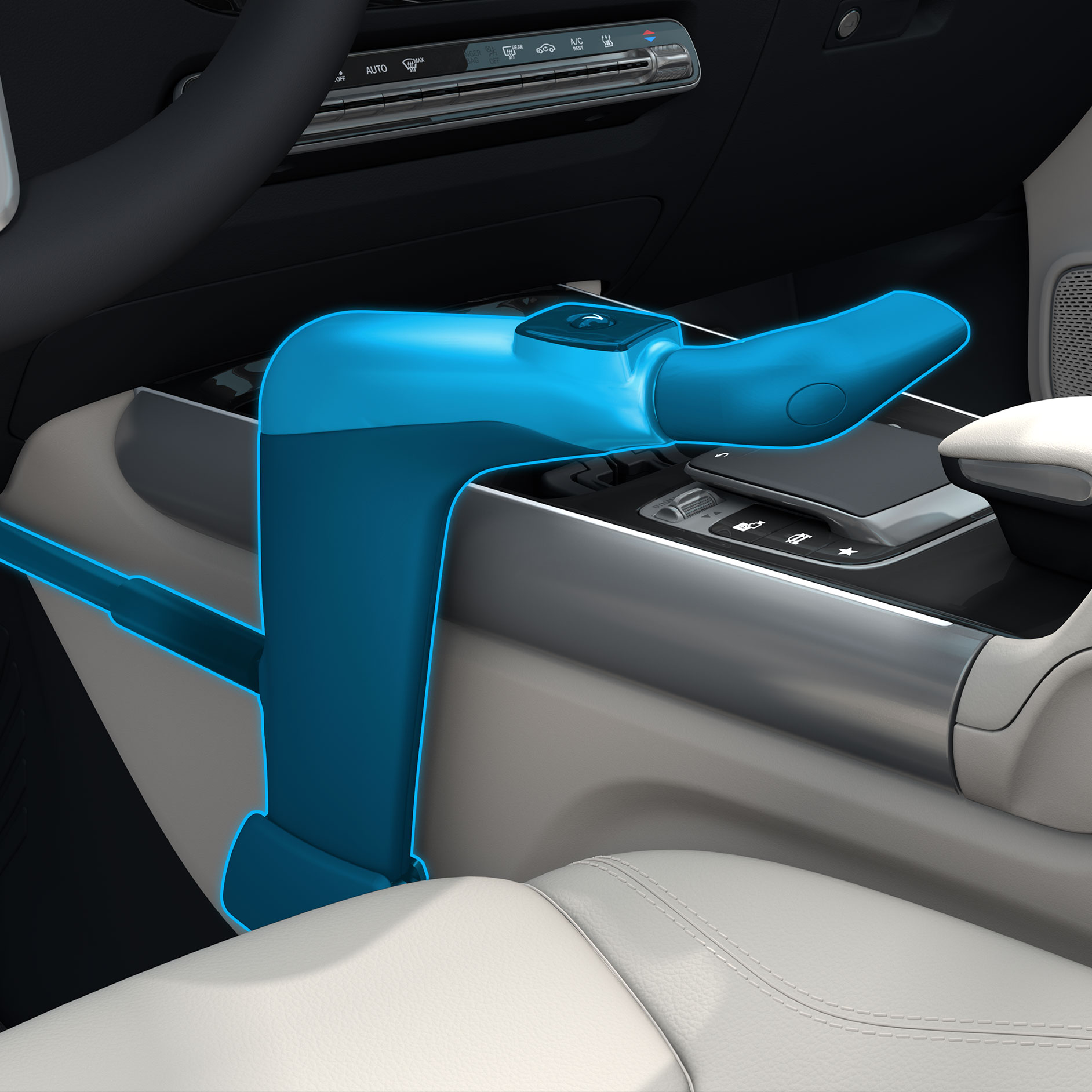 Urządzenie do obsługi ręcznej „Classic” | Układy wspomagania jazdy | Mercedes-Benz Urządzenie do obsługi ręcznej „Classic” przy konsoli centralnej Mercedesa.