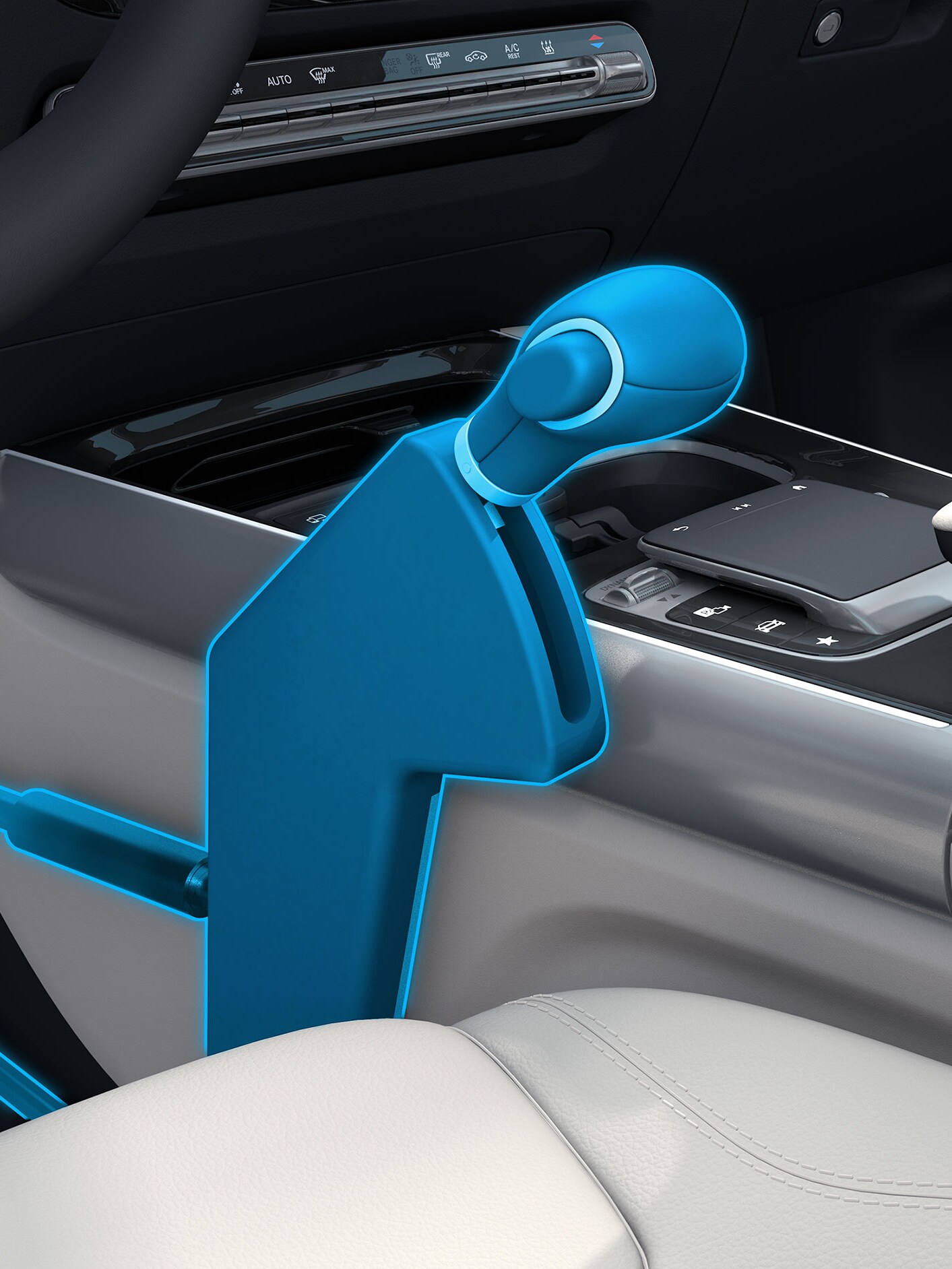 Urządzenie do obsługi ręcznej „Easy Speed” przy konsoli centralnej Mercedesa.