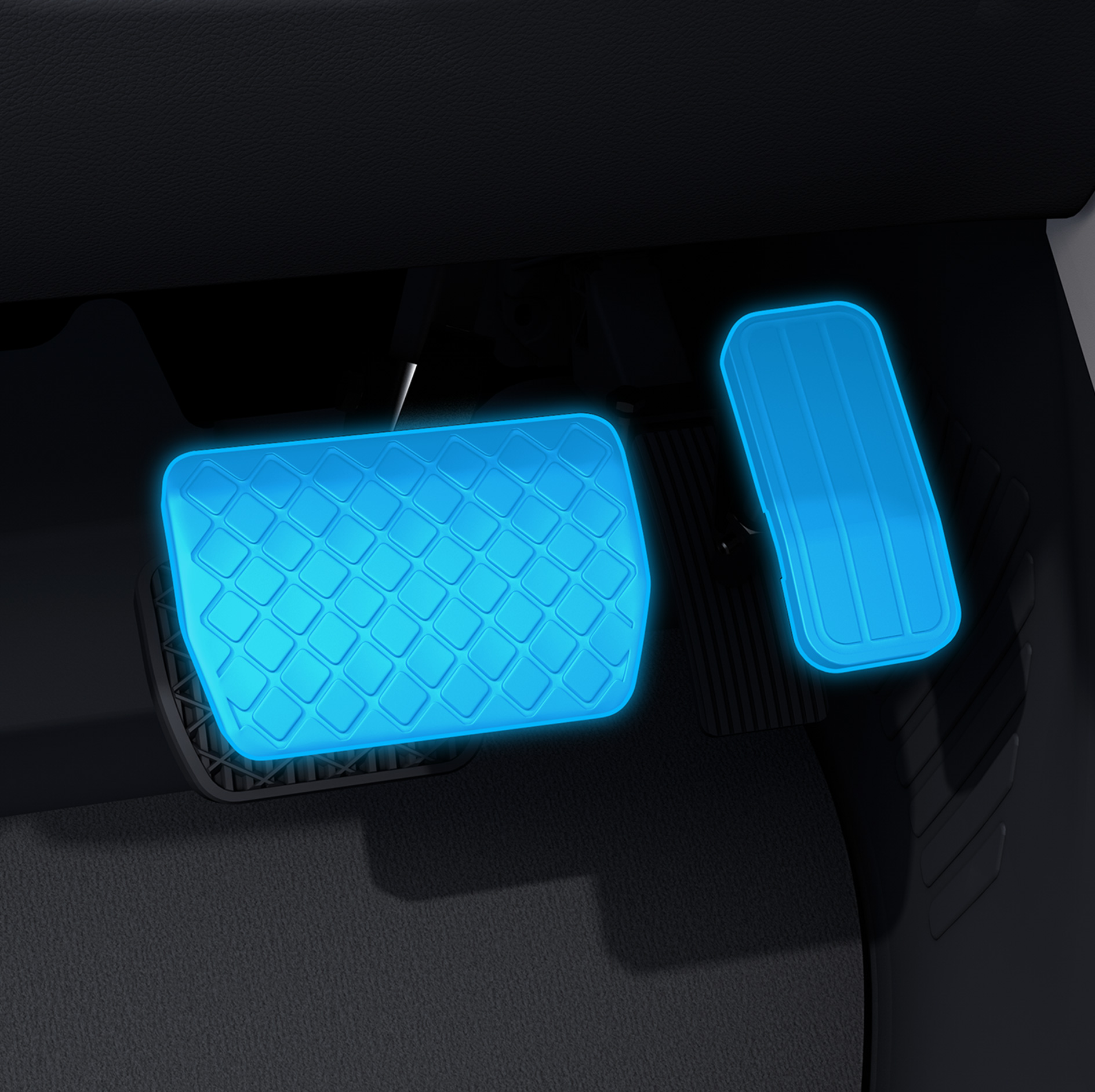 Podwyższenie pedałów | Układy wspomagania jazdy | Mercedes-Benz Widok szczegółowy podwyższenia pedałów w połączeniu z pojazdem przystosowanym dla osób z niepełnosprawnością.