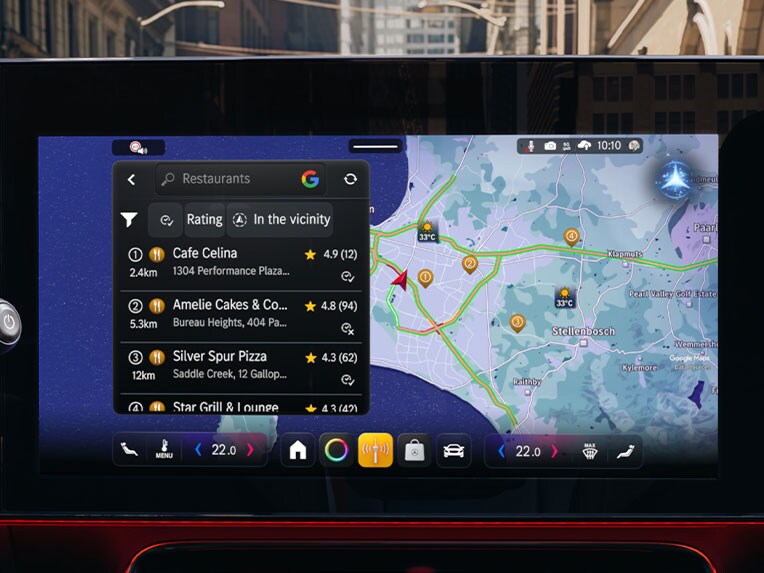 Nawigacja Google Navigation w nowym CLA Mercedes-Benz.