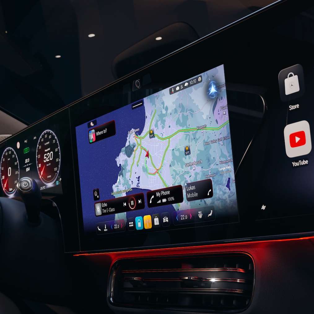 Ekran MBUX Superscreen z MB.OS w modelu Mercedes-Benz CLA C174.