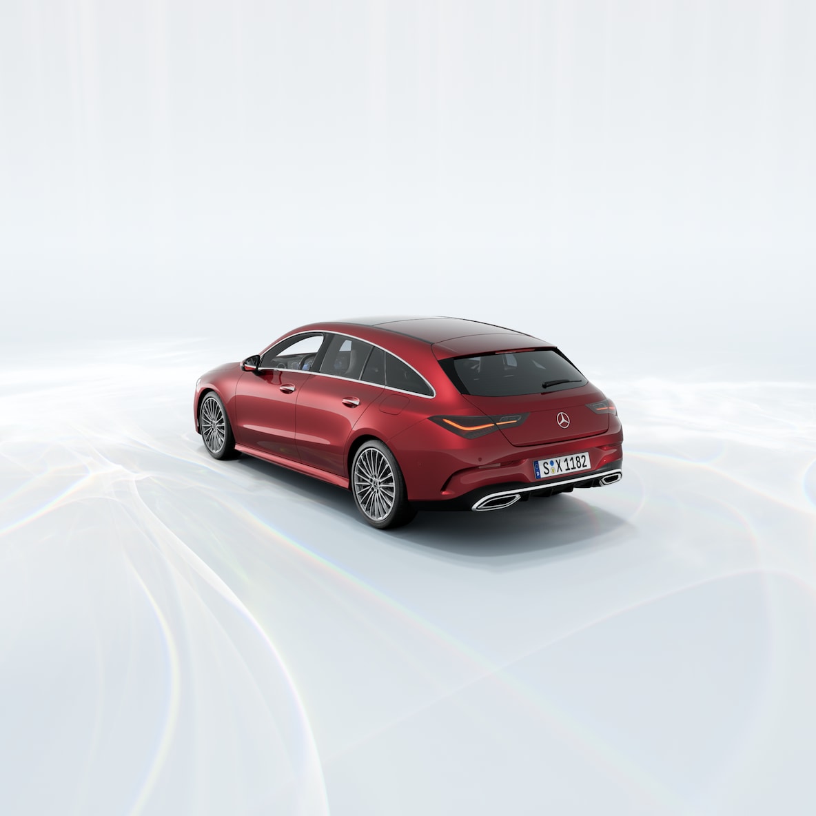 Mercedes-Benz CLA Shooting Brake w widoku bocznym z tyłu.