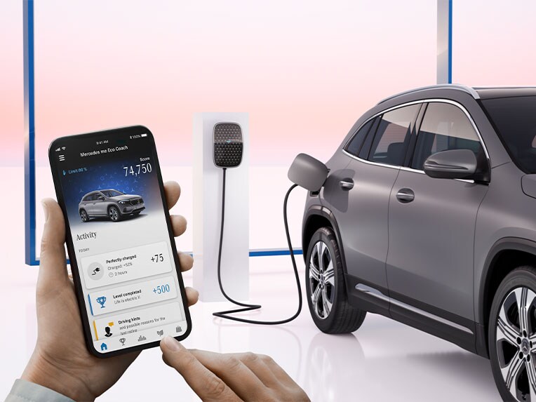 Aplikacja Eco Coach w nowym EQA marki Mercedes-Benz.