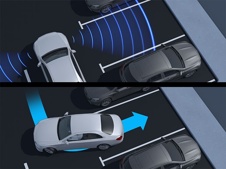 Aktywny asystent parkowania z systemem PARKTRONIC w nowym EQA marki Mercedes-Benz.