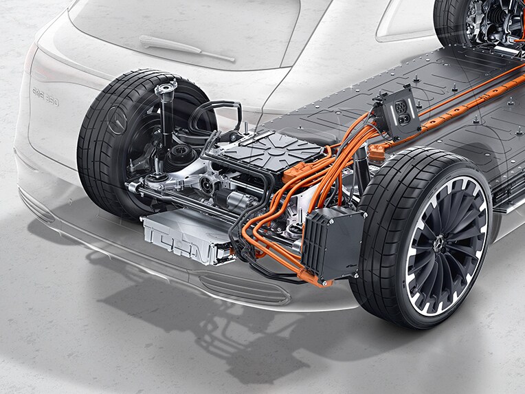 Napęd na 4 koła 4MATIC w nowym EQE SUV Mercedes-Benz.