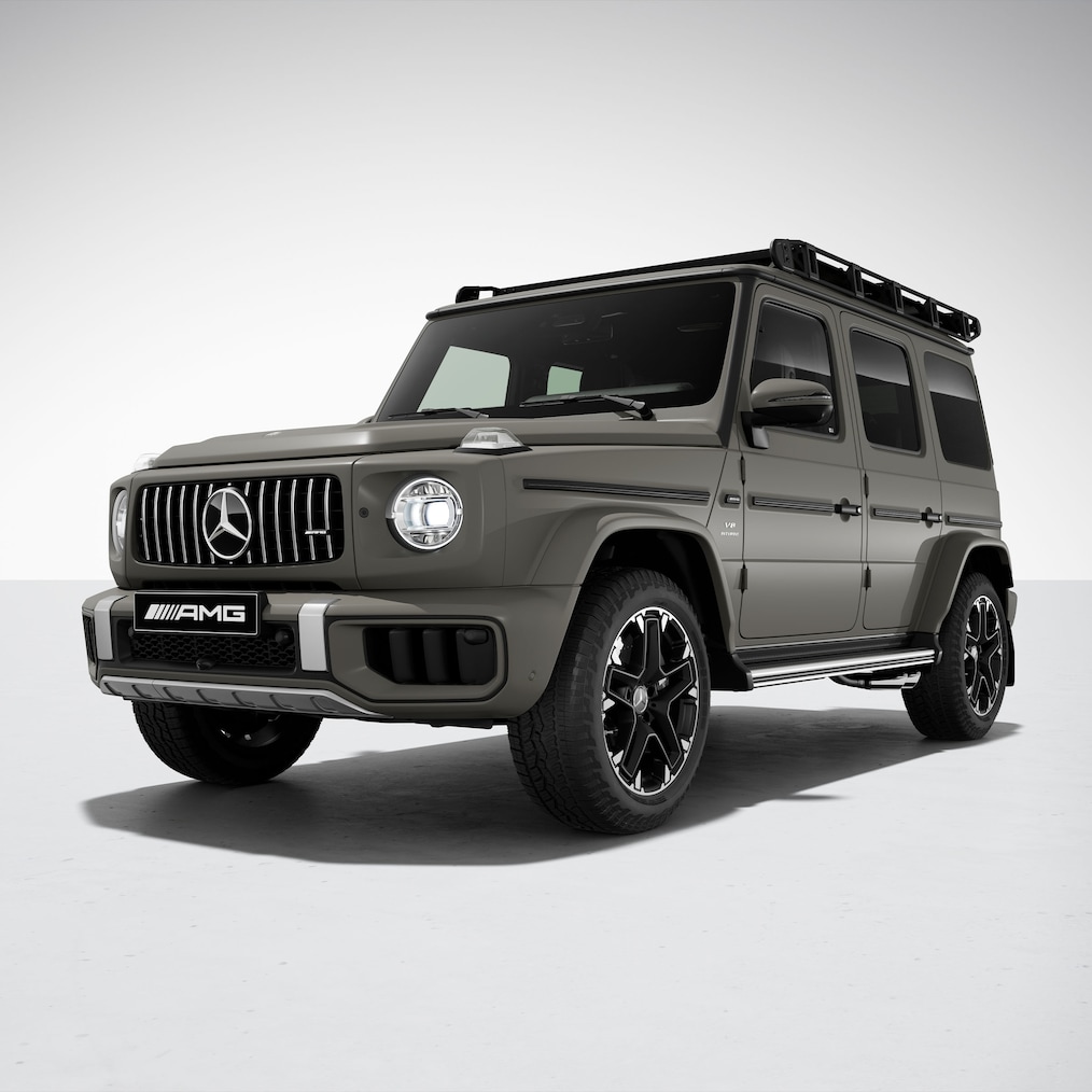 Widok boczny na przód Mercedes-AMG G 63 z pakietem AMG Offroad PRO.