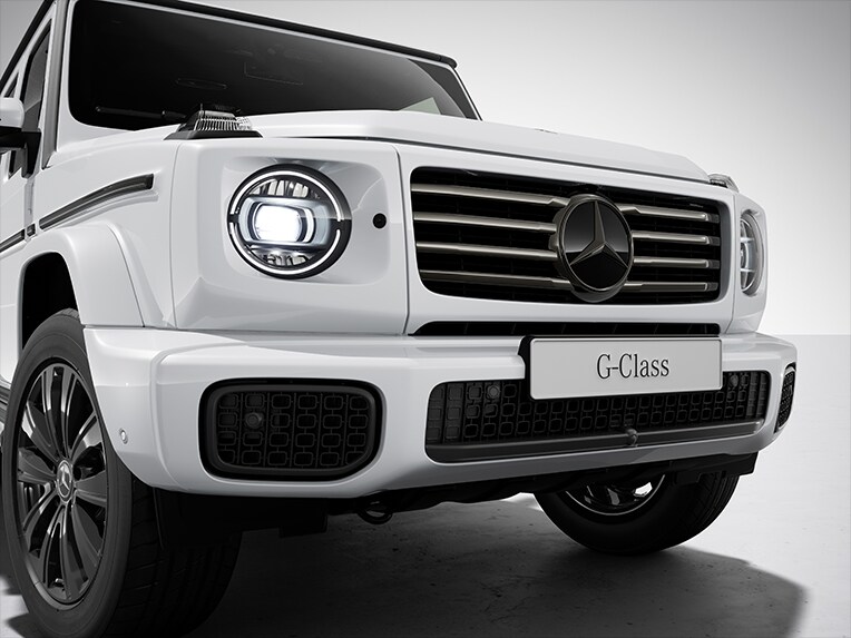 W pełni elektryczny Mercedes-Benz Klasy G z pakietem MANUFAKTUR Dark Chrome.