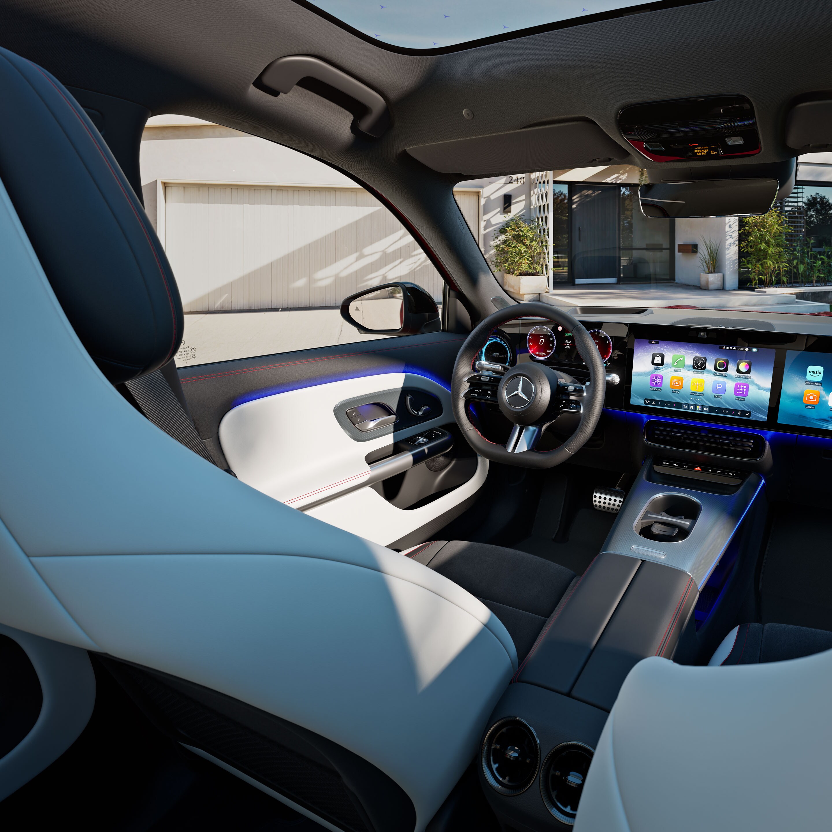 Wnętrze nowego modelu GLB marki Mercedes-Benz.