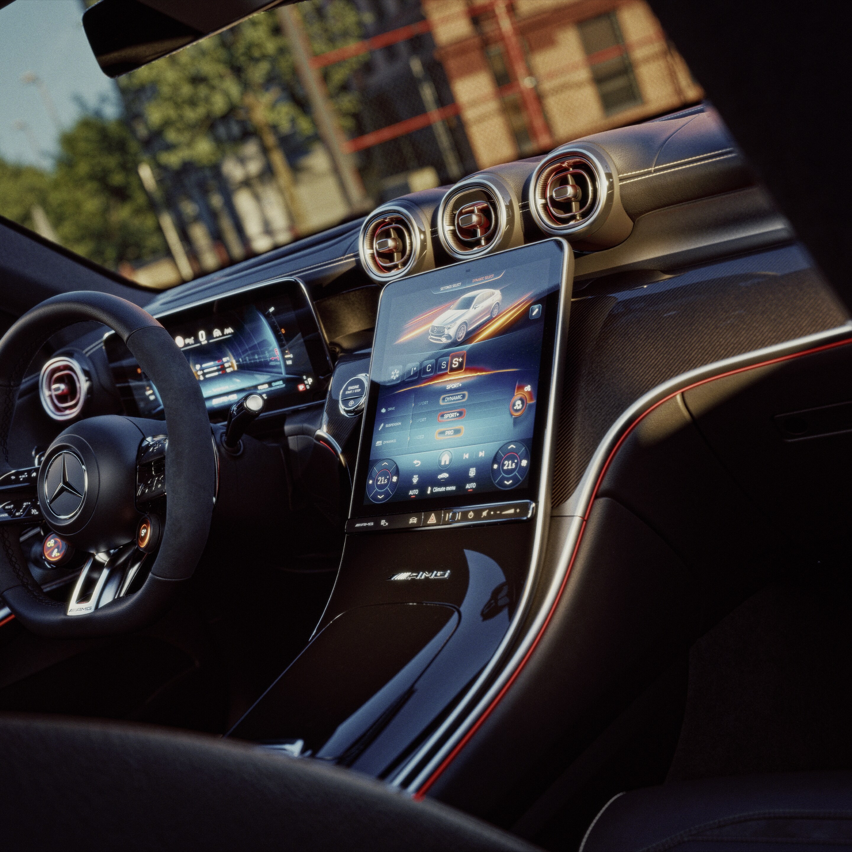 Wnętrze nowego Mercedes-AMG GLC Coupé.