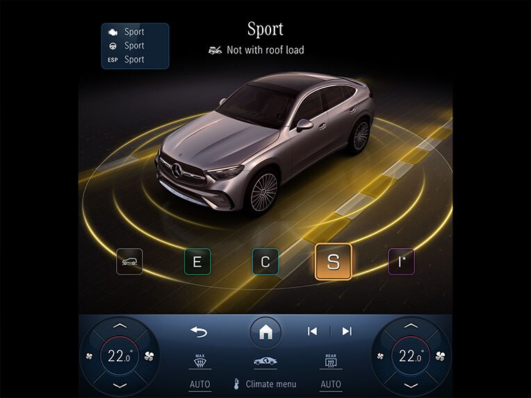 Program jazdy DYNAMIC SELECT modelu Mercedes-Benz GLC Coupé.