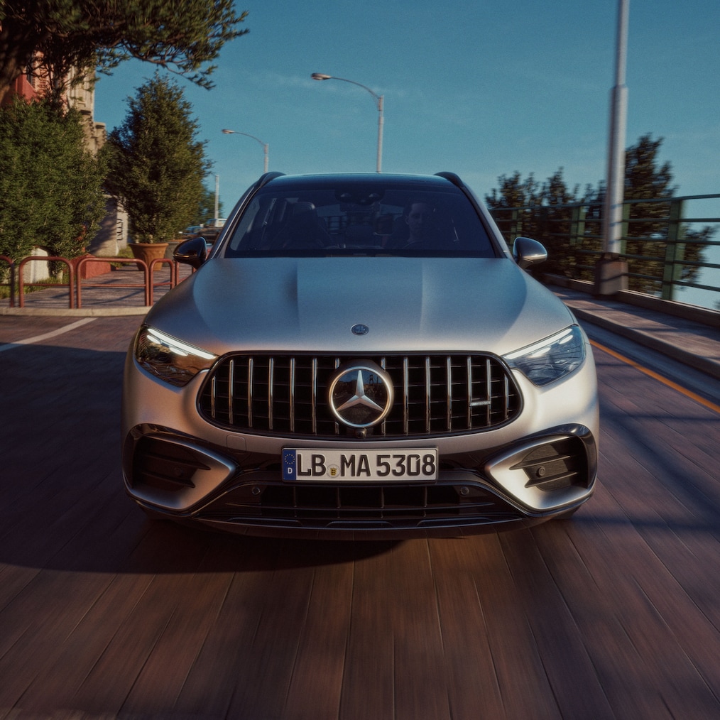Przód nowego modelu Mercedes-AMG GLC SUV.