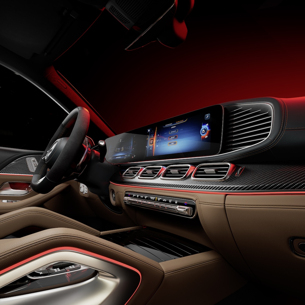 Kokpit szerokoekranowy w modelu GLS 63 4MATIC + Mercedes-AMG.