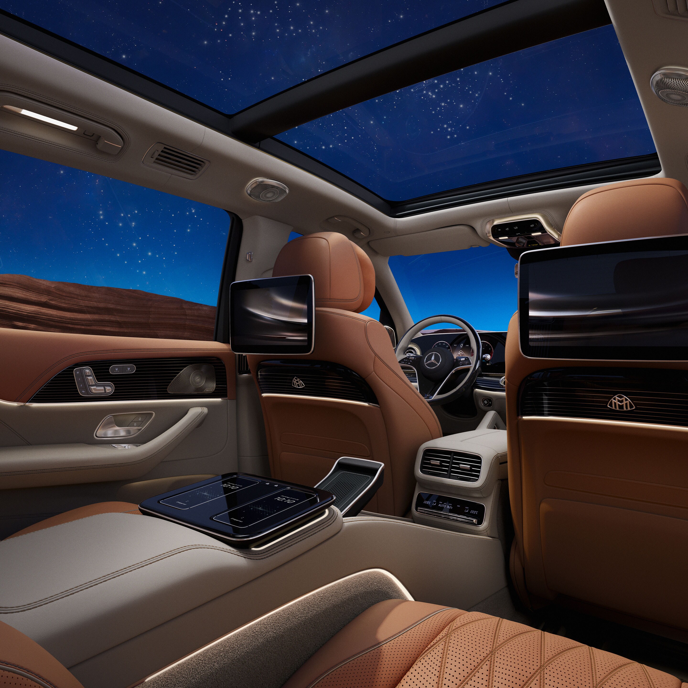 Wnętrze modelu GLS marki Mercedes-Maybach.