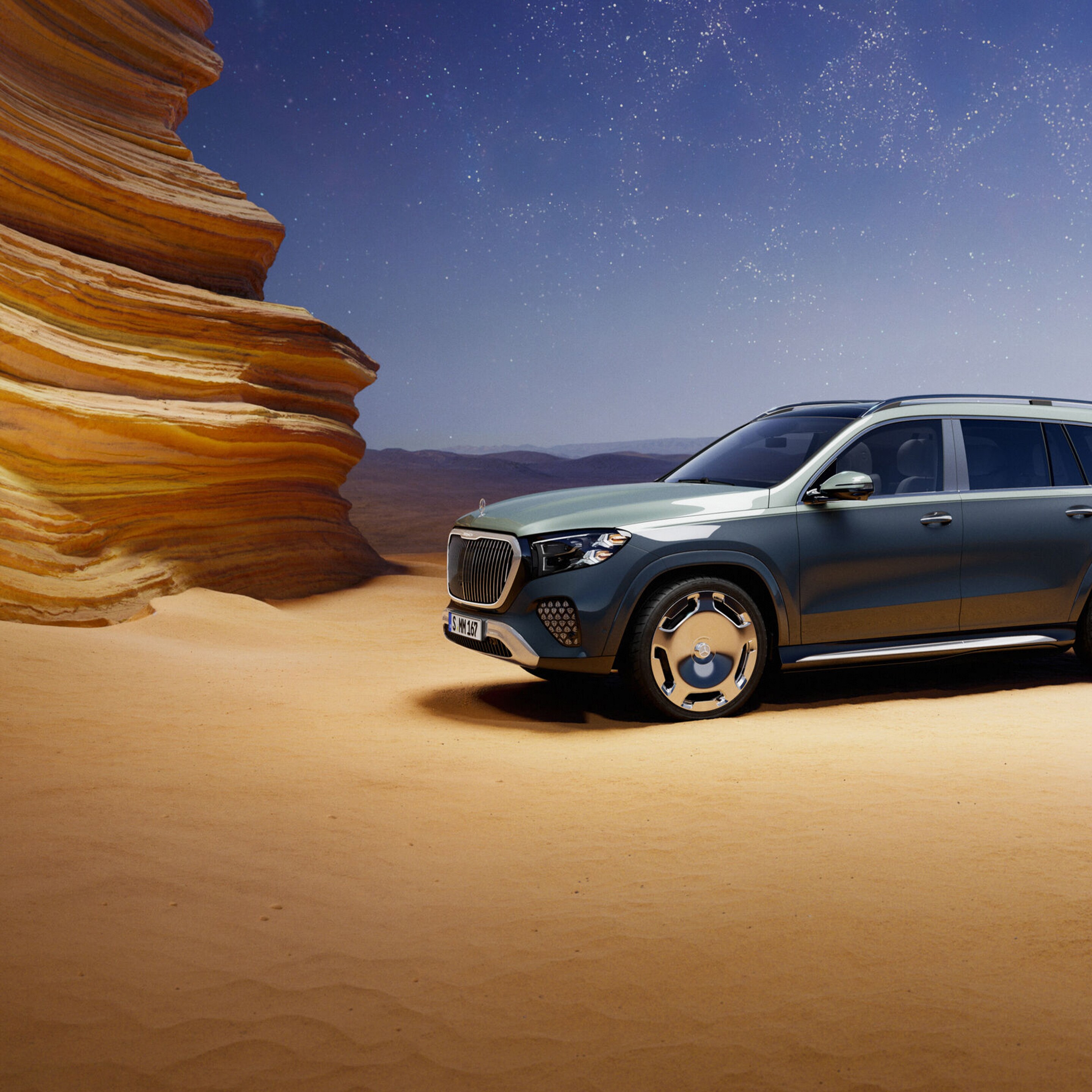 Mercedes-Maybach GLS SUV w&nbsp;widoku z&nbsp;przodu.