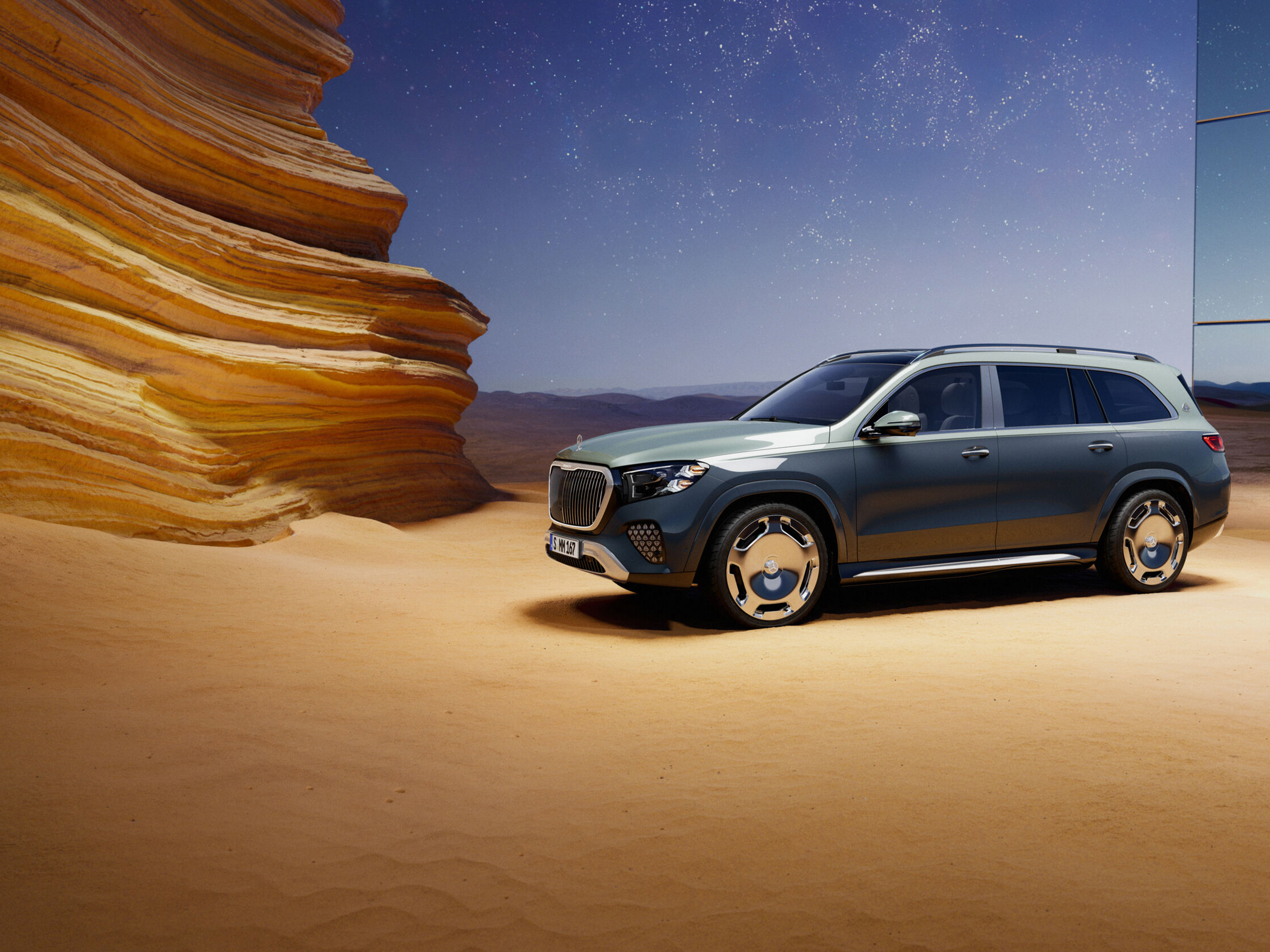 GLS SUV | Marka | Mercedes-Maybach Mercedes-Maybach GLS SUV w widoku z przodu.