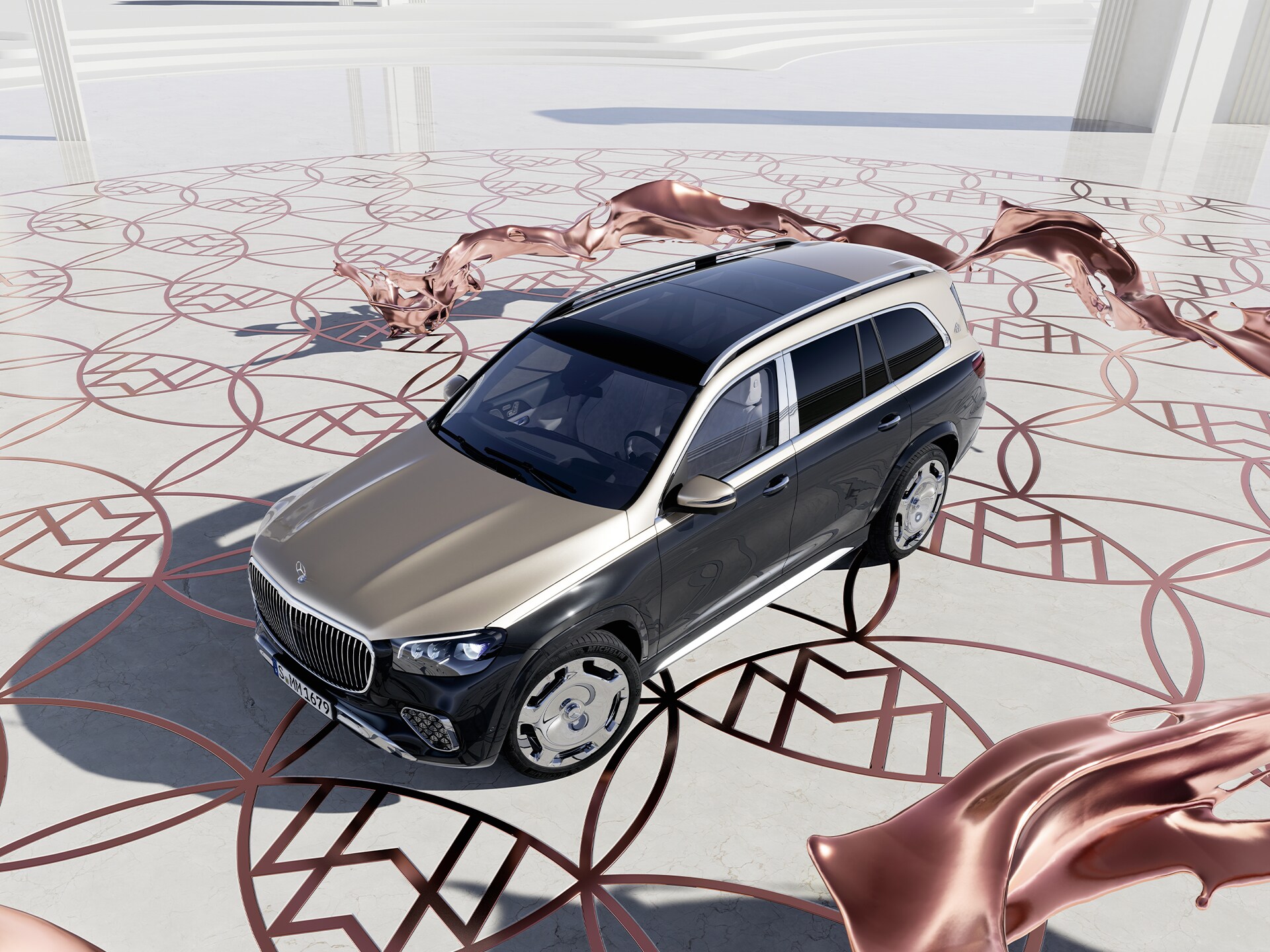 Mercedes-Maybach GLS SUV w&nbsp;widoku z&nbsp;góry.