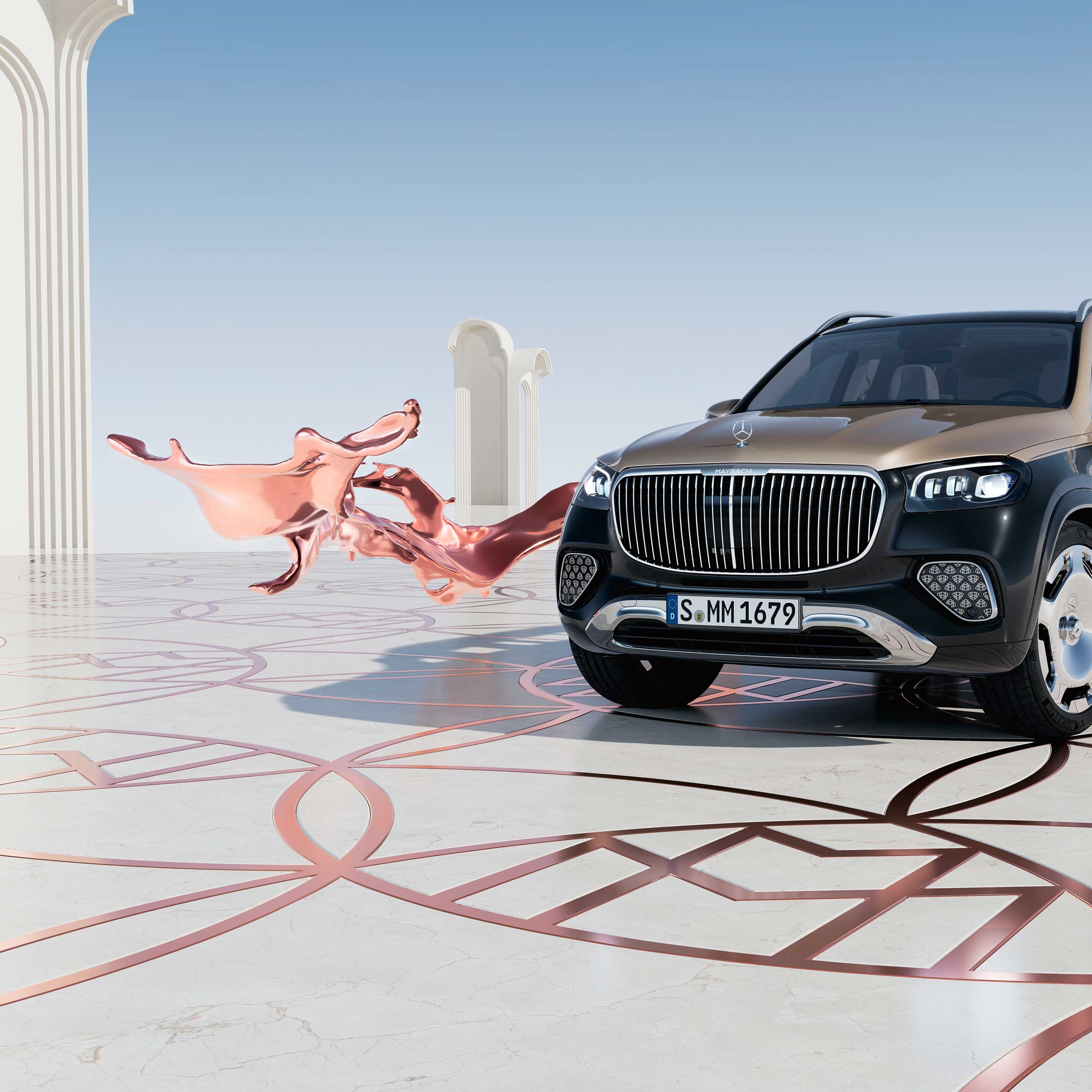 Mercedes-Maybach GLS SUV w&nbsp;widoku z&nbsp;przodu.