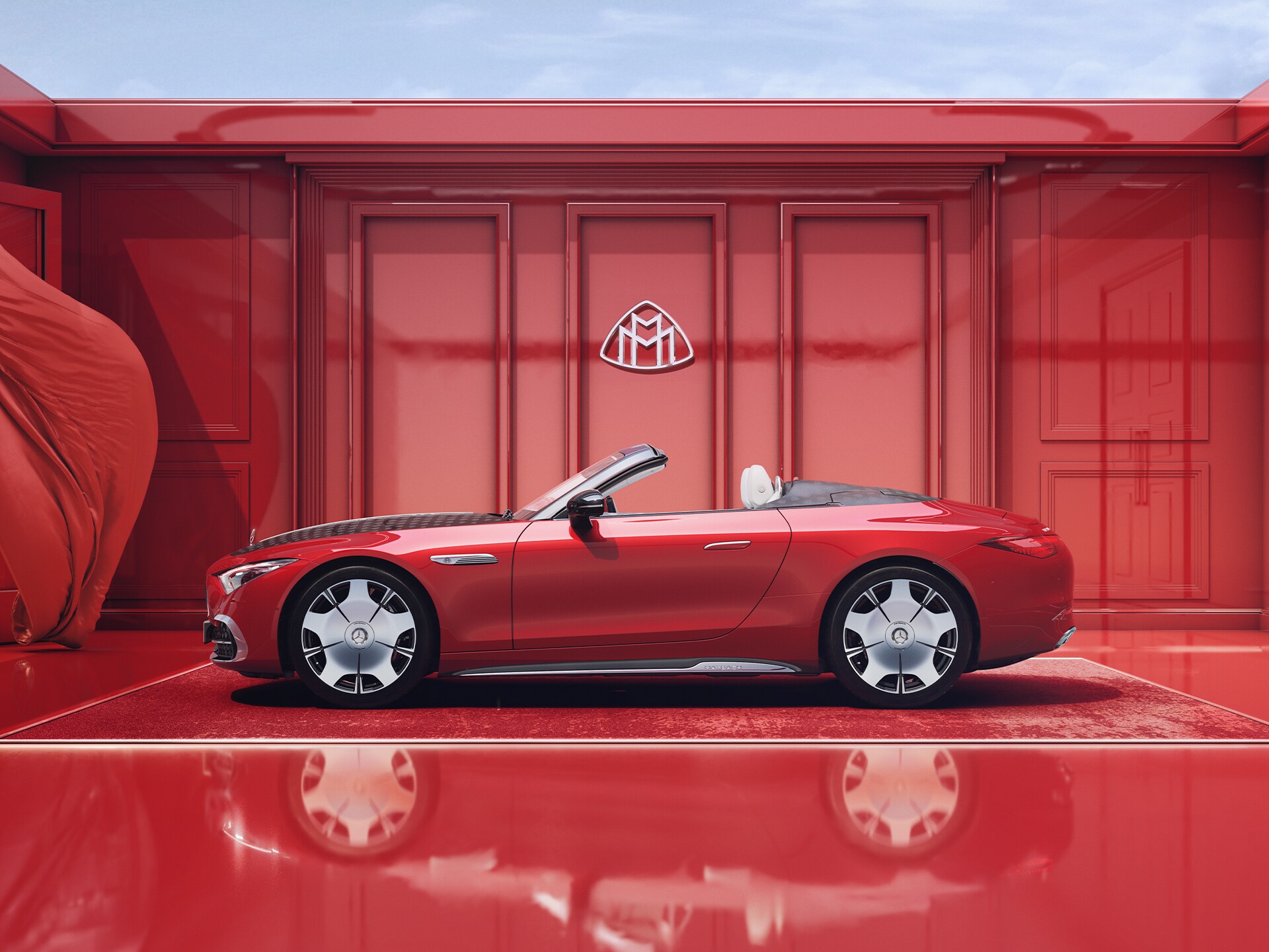 Widok z boku Mercedes-Maybach SL 680.