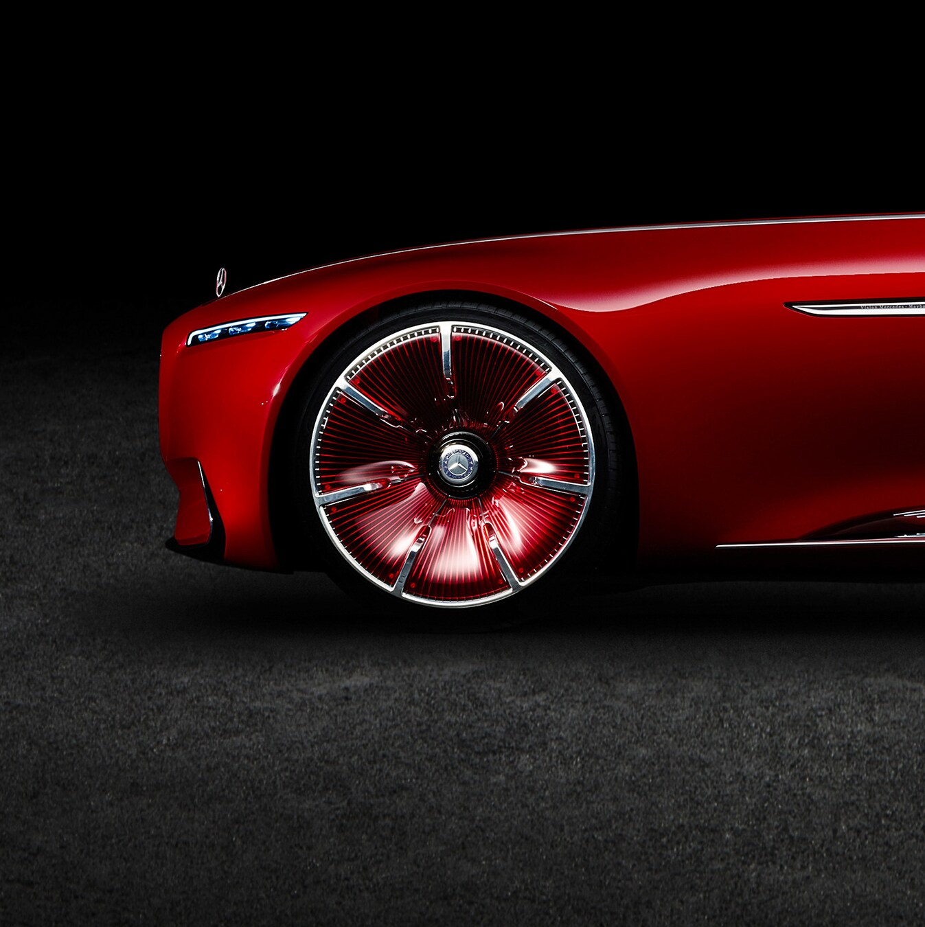Widok z boku modelu Vision Mercedes-Maybach 6.