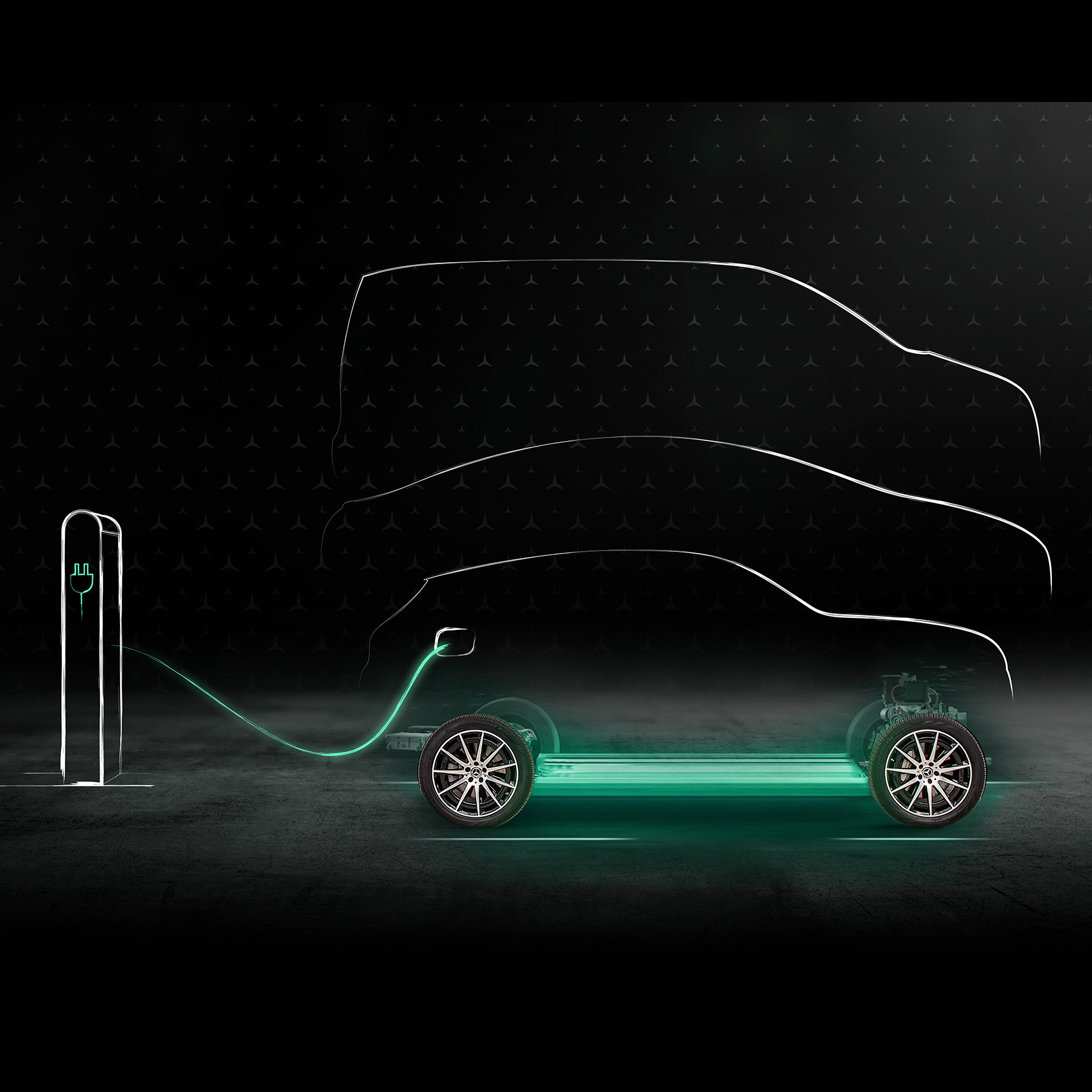 Ekologiczne ładowanie | Elektromobilność | Mercedes-Benz Ilustracja funkcji Green Charging.