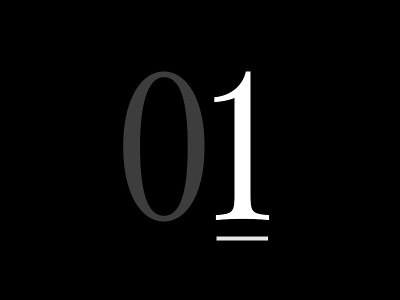 Duża liczba „01”.