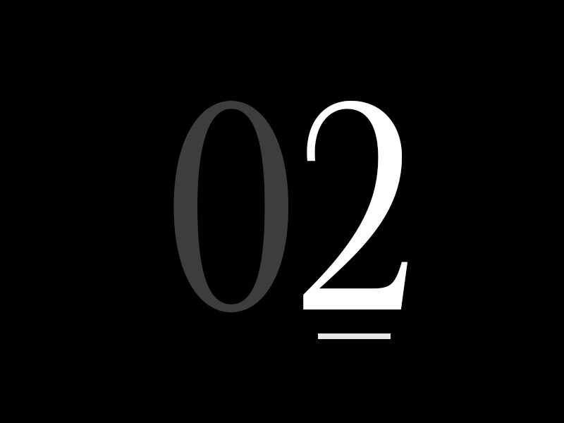 Duża liczba „02”.