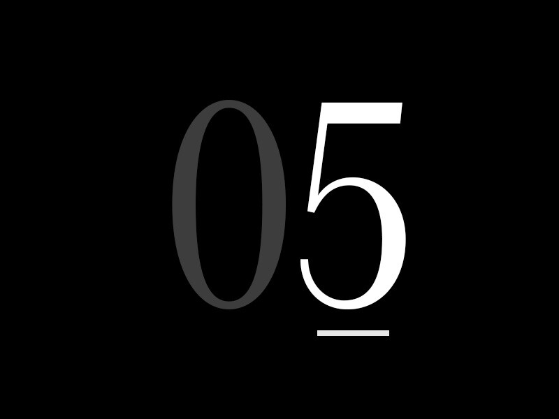 Duża liczba „05”.