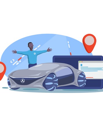 Ikona symbolizująca ulepszanie funkcji i usług pojazdu.