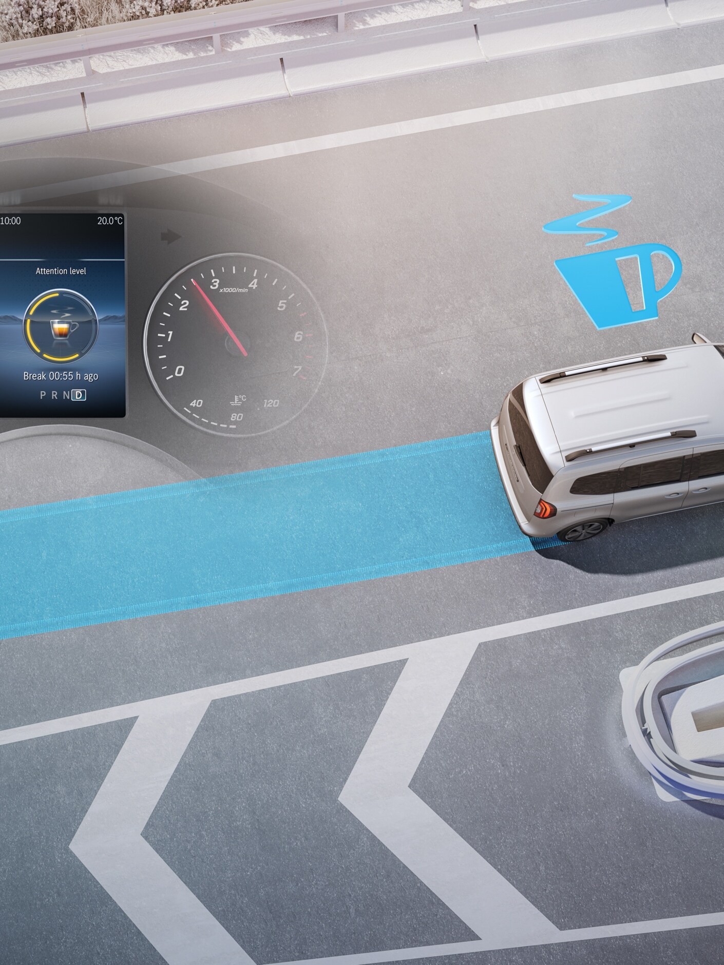 System asystenta uwagi ATTENTION ASSIST w modelu Mercedes-Benz Citan Furgon.