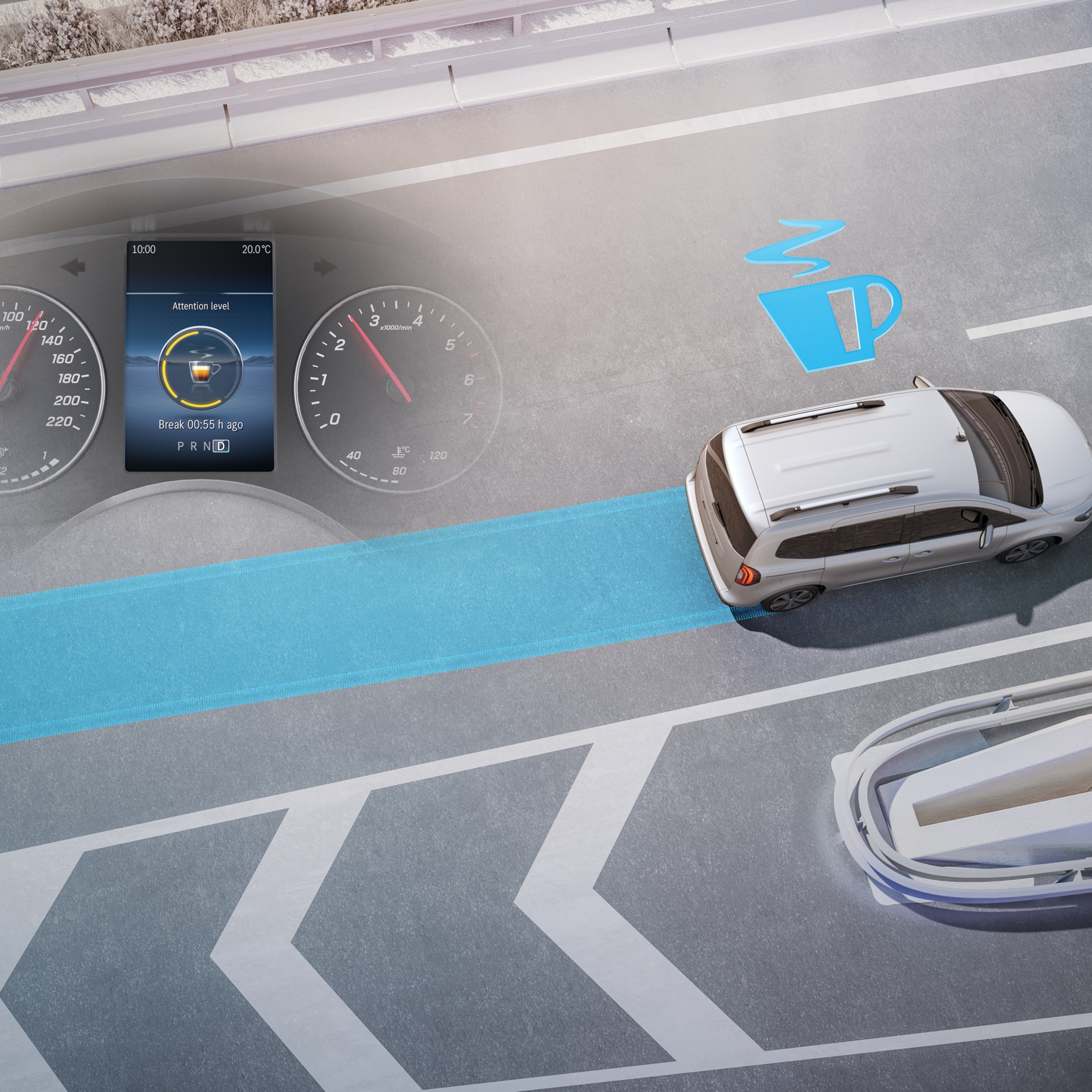 Asystent uwagi ATTENTION ASSIST | Citan Furgon | Mercedes-Benz System asystenta uwagi ATTENTION ASSIST w modelu Mercedes-Benz Citan Furgon.