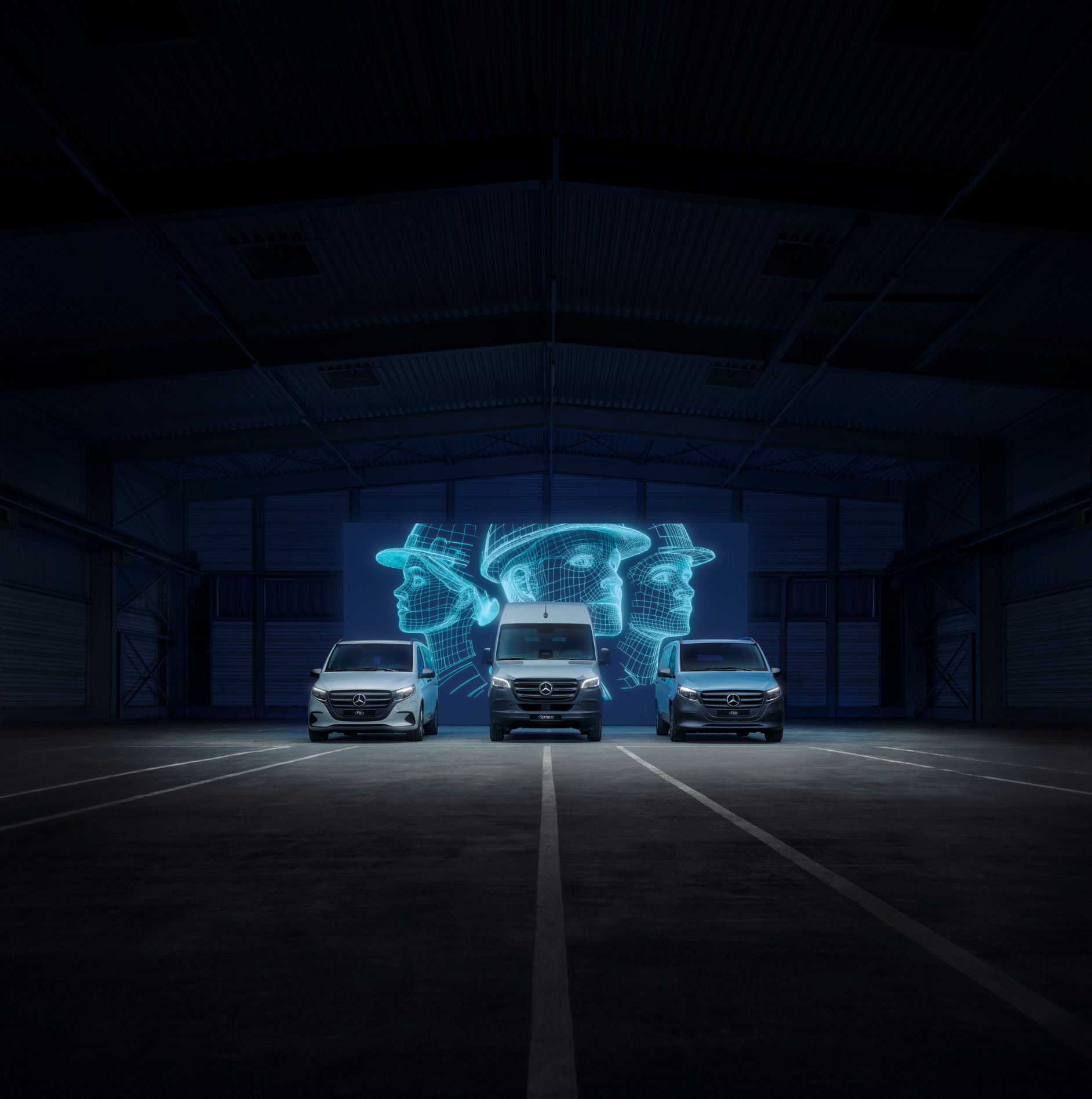 Zrównoważony rozwój | Modele elektryczne | Mercedes-Benz Trzy elektryczne samochody dostawcze Mercedes-Benz.