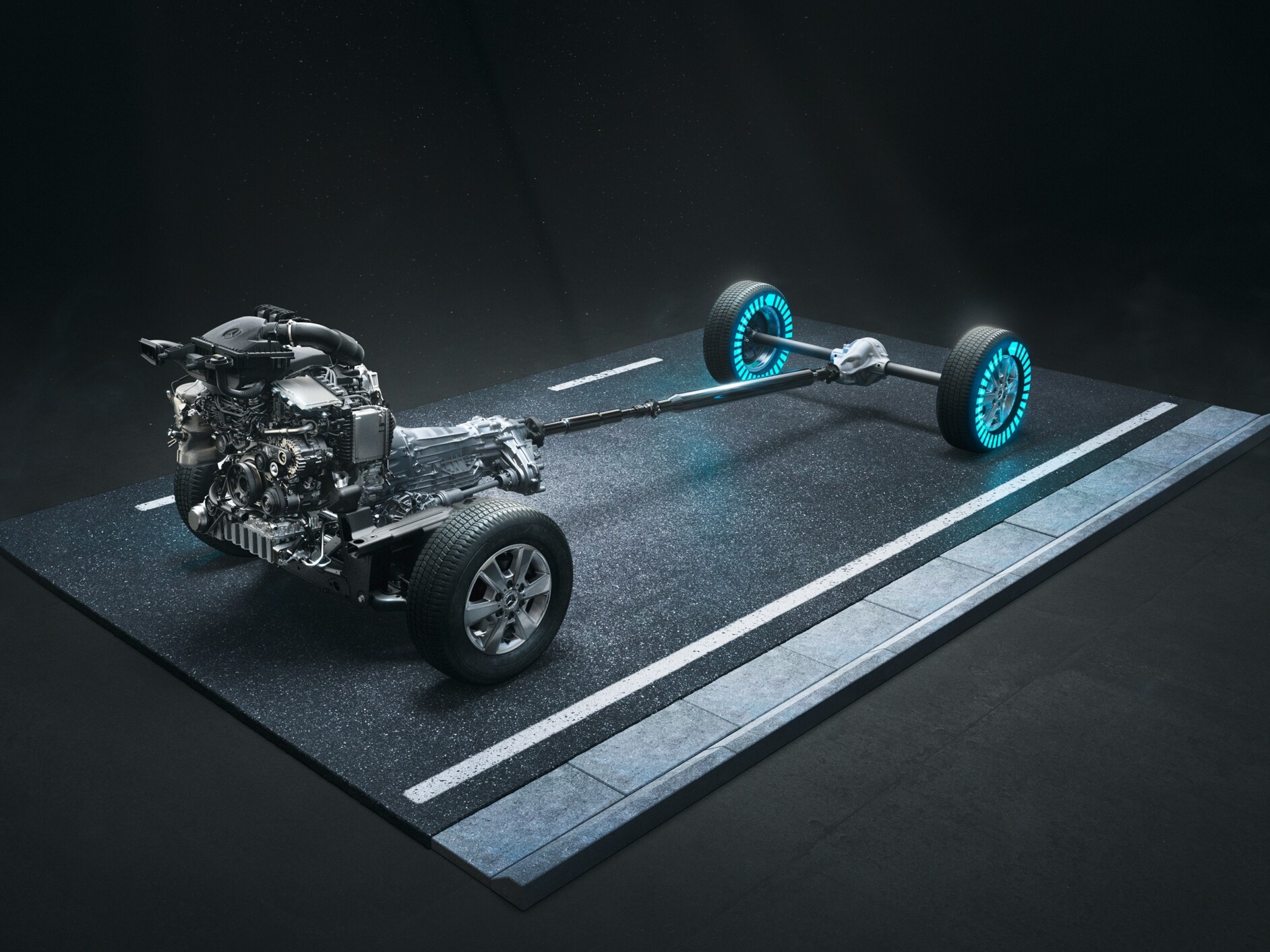 Napęd na wszystkie koła 4x4 z momentem obrotowym na żądanie pojazdu skrzyniowego Sprinter.