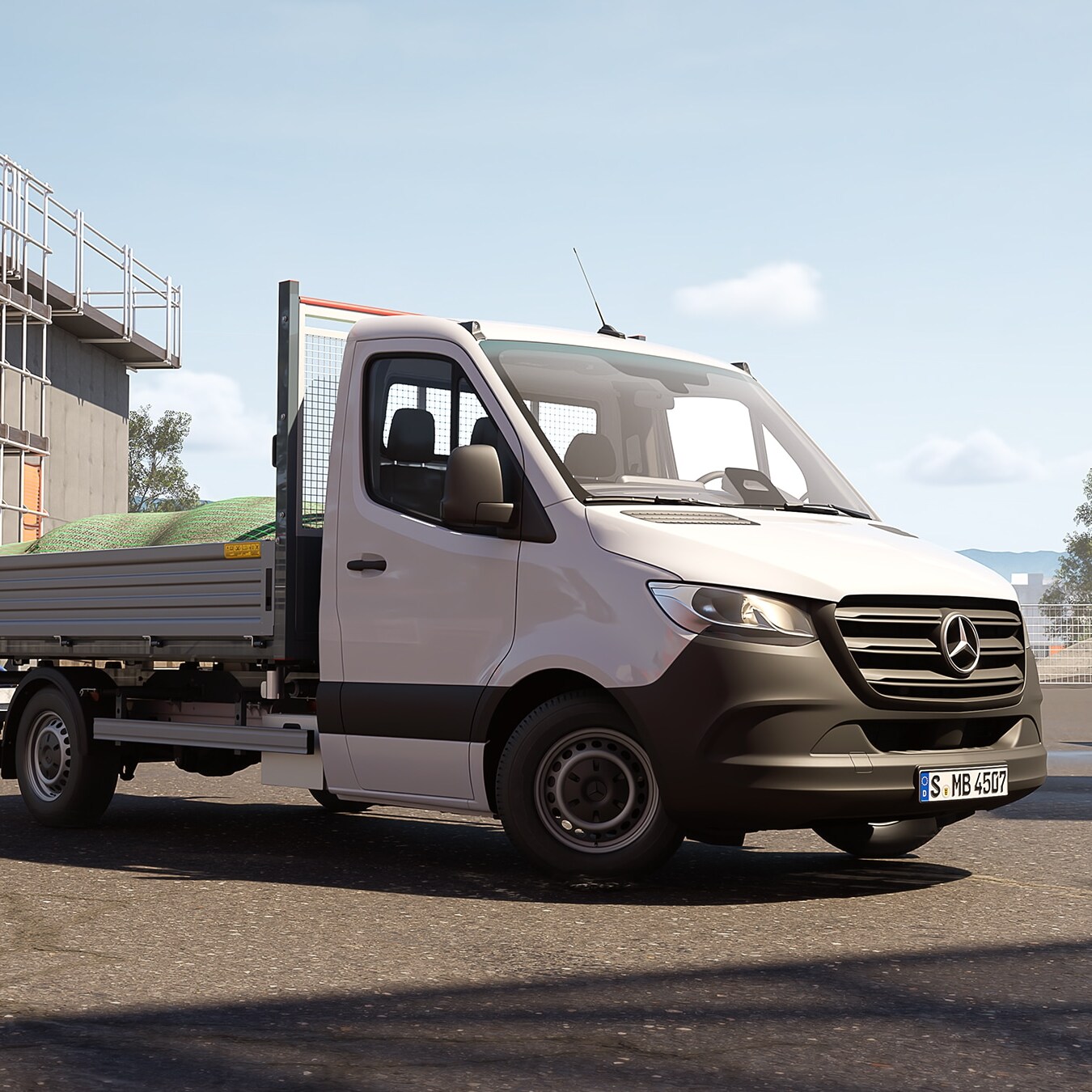 Sprinter Podwozie ze skrzynią ładunkową na placu budowy