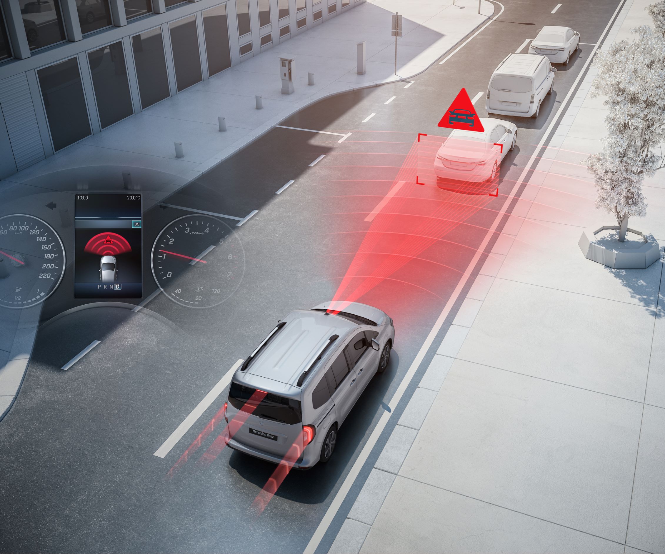 Systemy wspomagania jazdy | Mercedes-Benz Model Mercedes-Benz Citan z systemami wspomagania jazdy.