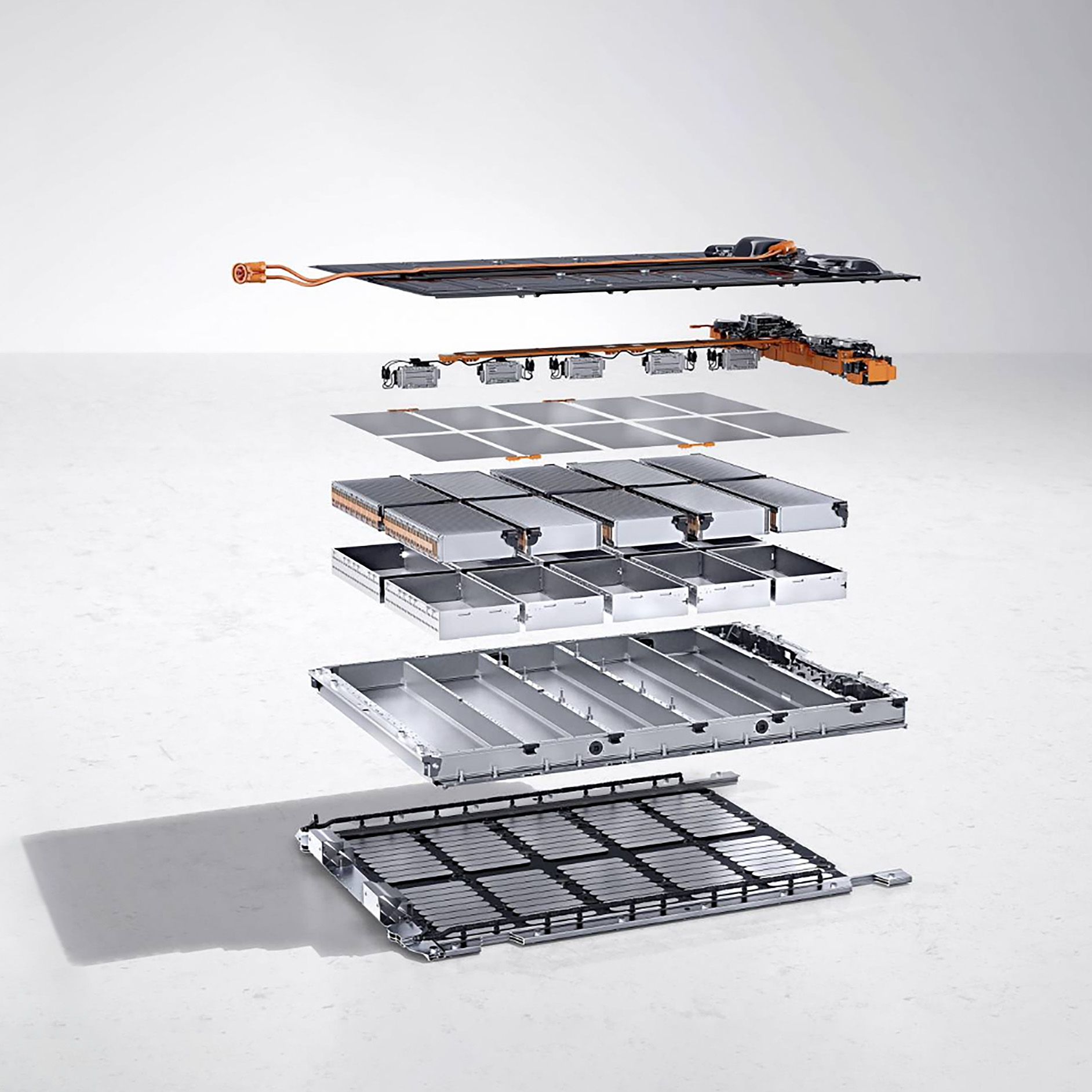 Mercedes-Benz | Serwis samochodów elektrycznych | Certyfikat akumulatora Ilustracja warstw akumulatora będących obrazem serwisu elektrycznego