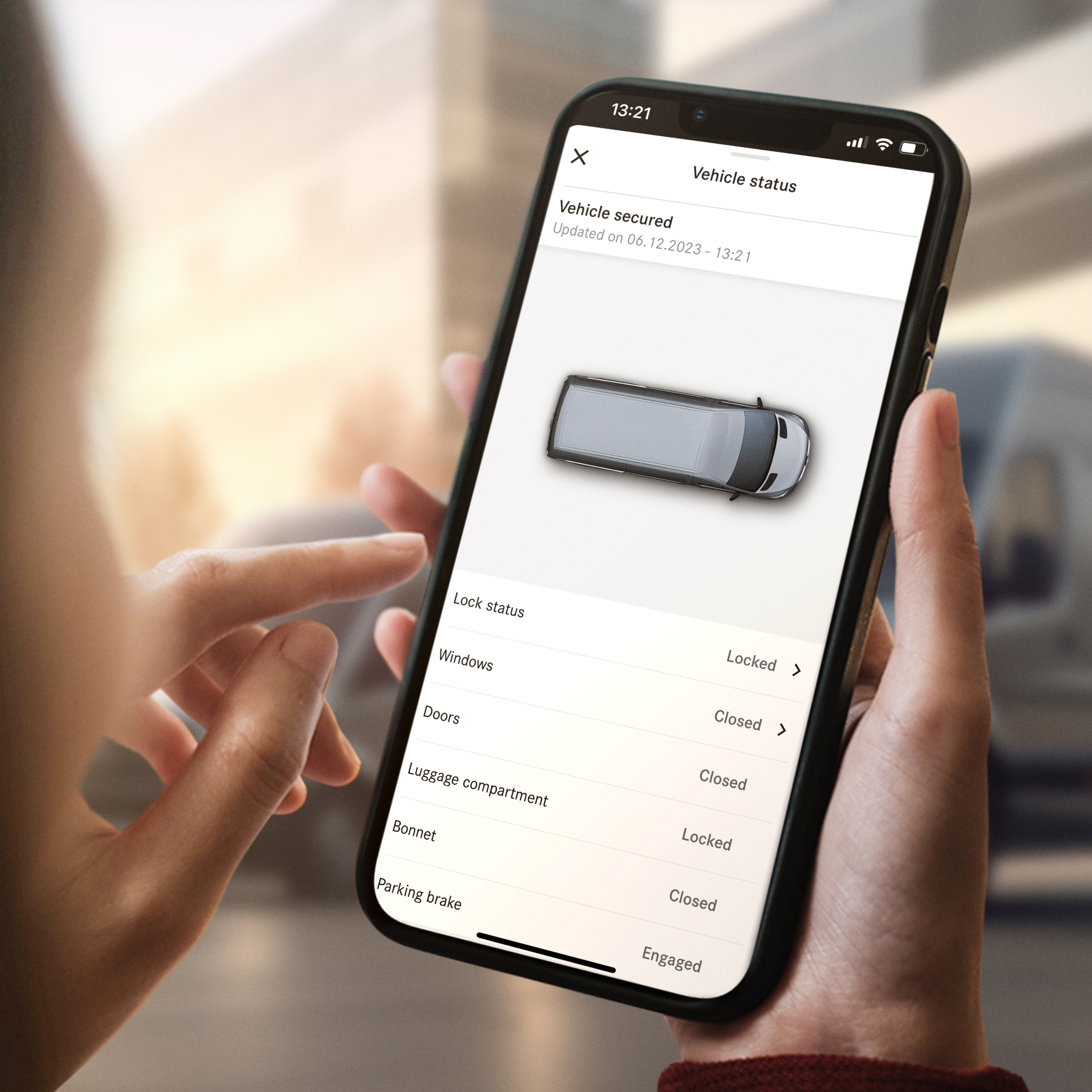 Zdalne informacje o pojeździe | Cyfrowe Dodatki | Mercedes-Benz Funkcja Zdalne informacje o pojeździe od Mercedes-Benz na smartfonie.