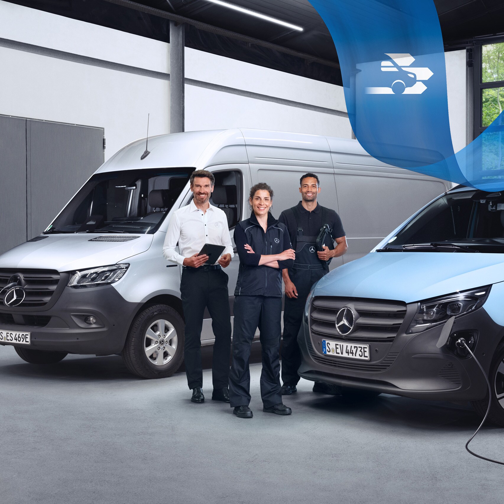 Usługi dla elektrycznych samochodów dostawczych Mercedes zapewniają zrównoważoną mobilność i maksymalną dostępność.