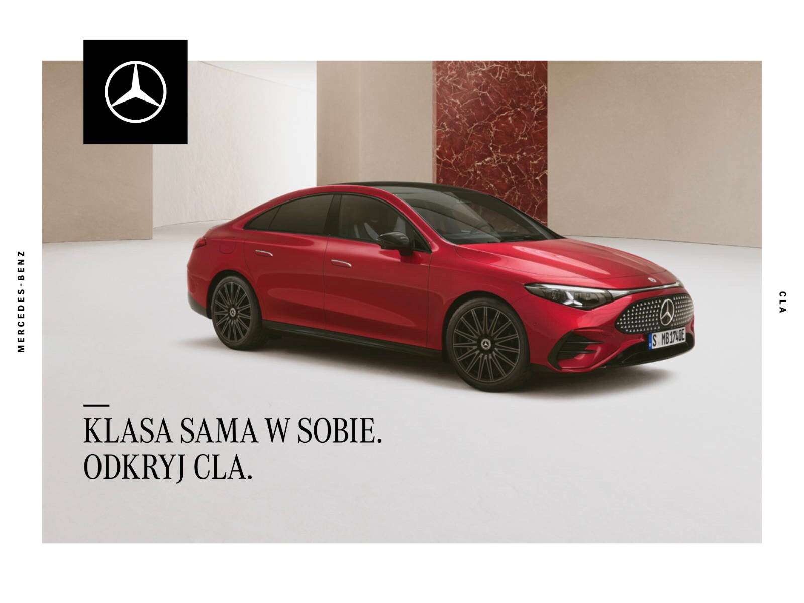 Okładka katalogu z akcesoriami dla elektrycznego Mercedesa CLA.