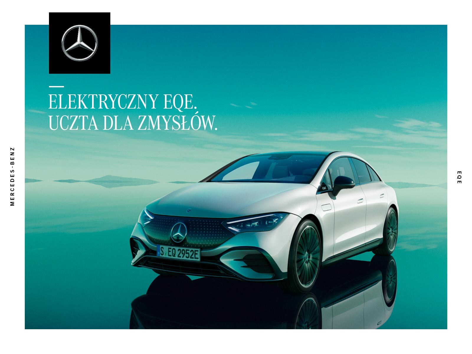 Okładka katalogu z akcesoriami dla EQE Mercedes-Benz.