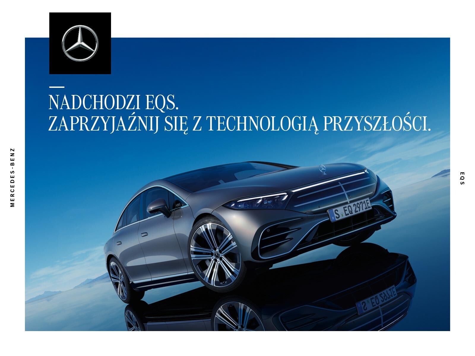 Okładka katalogu z akcesoriami dla EQS Mercedes-Benz.