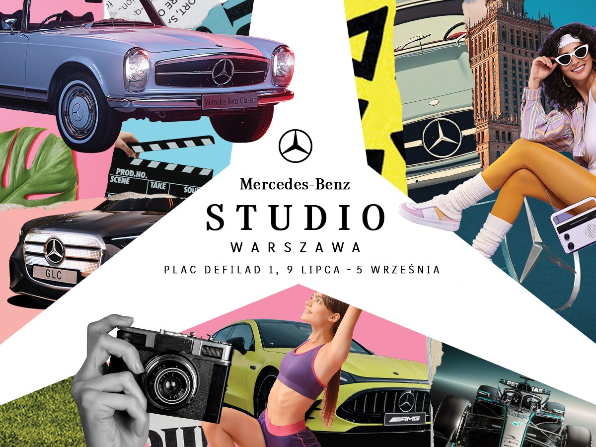Abstrakcyjna ilustracja wydarzenia Mercedes-Benz Studio Warszawa.