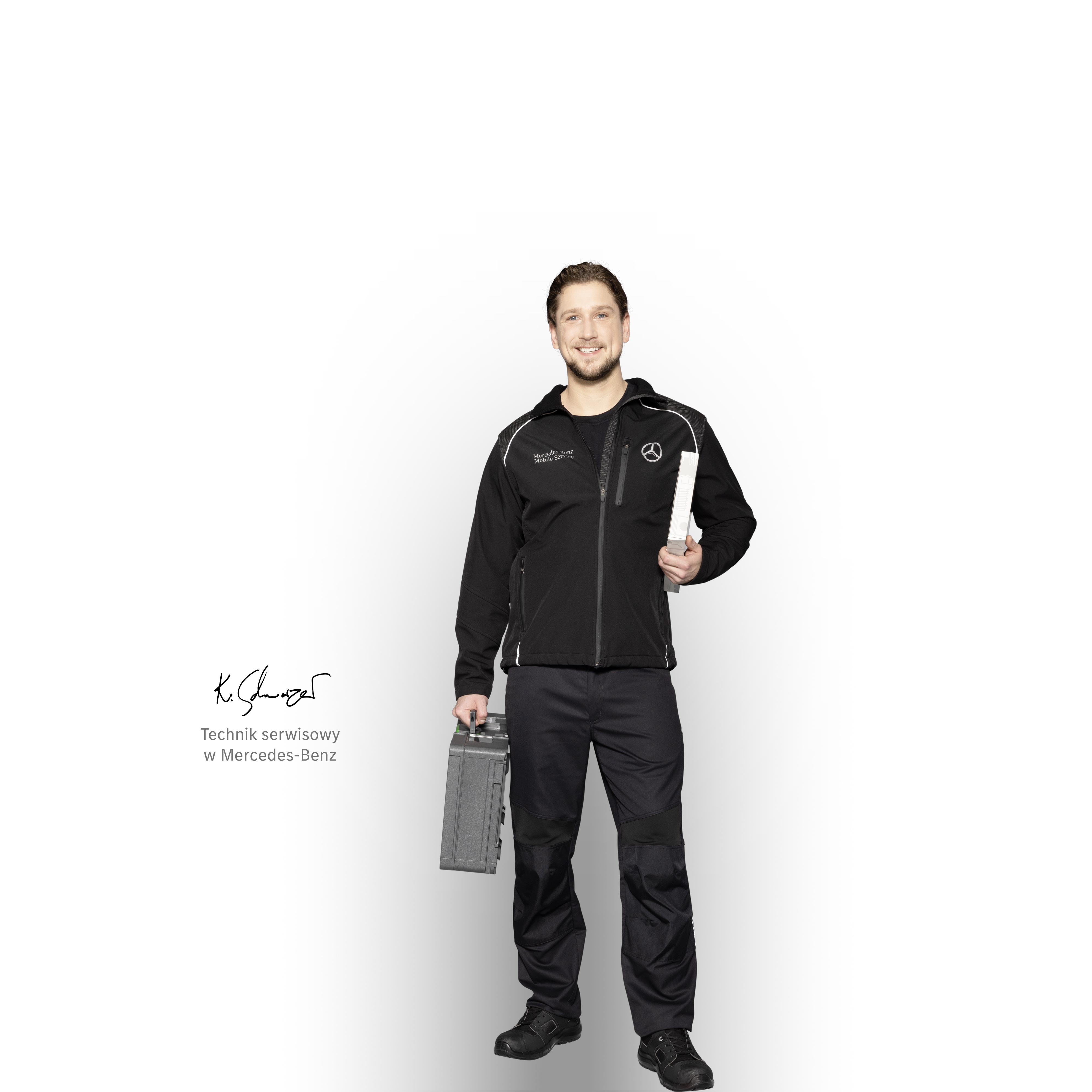 Mercedes-Benz | Serwis samochodów dostawczych Technik Serwisu Mobilnego Mercedes-Benz gotów do realizacji wsparcia.